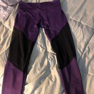 Onzie Mesh Cutout Plum Leggings